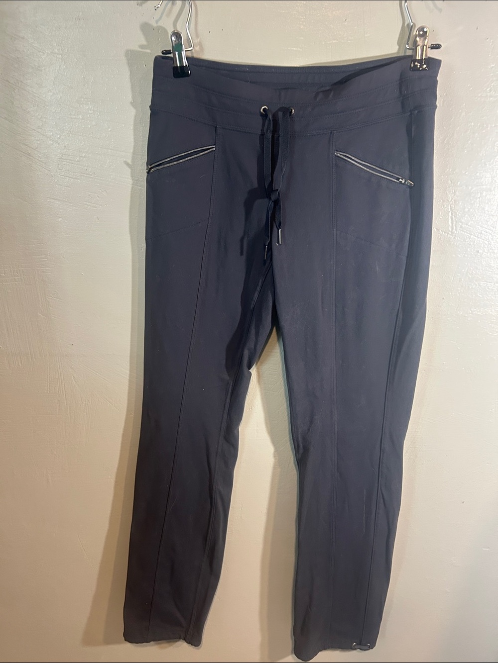 Athleta Black Track Joggers with Zippered Pockets